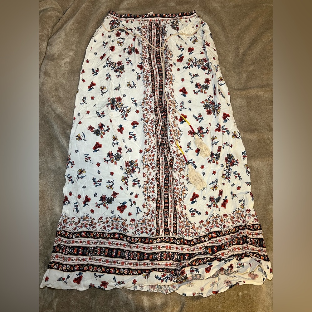 Boho Maxi Skirt with Tassel Belt